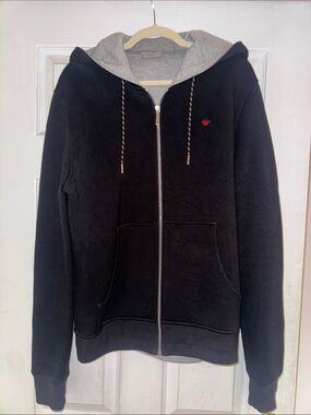 DIOR Black Zip-Up Hoodie with Grey Lining